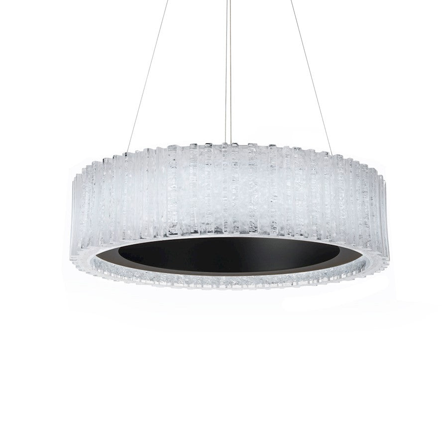 Modern Forms Rhiannon 1Lt 28" LED RD Chandelier/3000K, BK/Crystal - PD-70128-BK