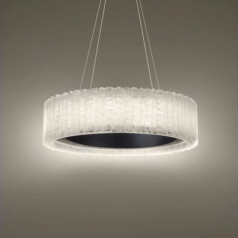 Modern Forms Rhiannon 1Lt 28" LED RD Chandelier/3000K, BK/Crystal