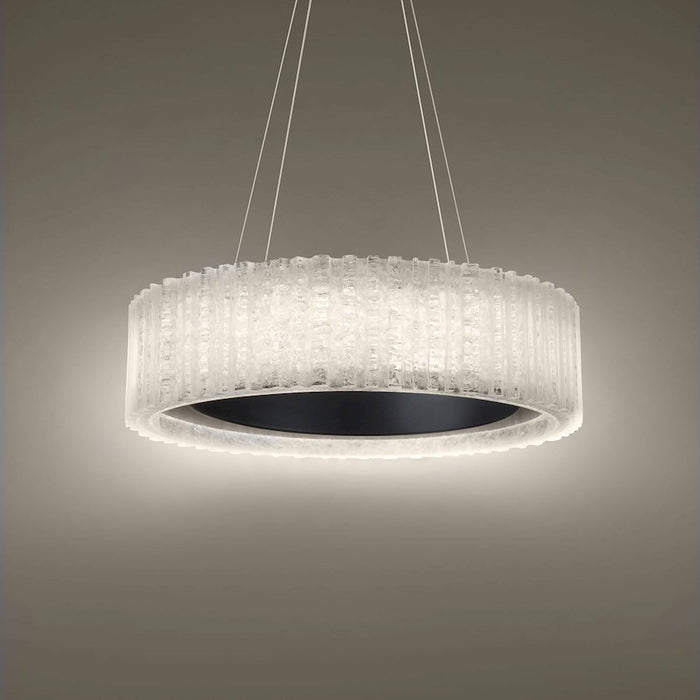 Modern Forms Rhiannon 1Lt 28" LED RD Chandelier/3000K, BK/Crystal