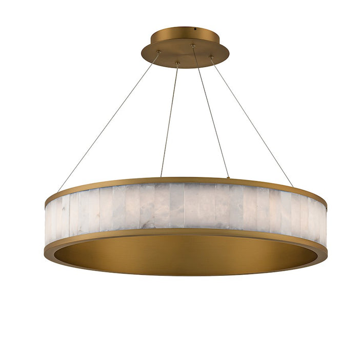 Modern Forms Coliseo 1Lt 28" LED RD Pendant/3000K, Brass/Alabaster