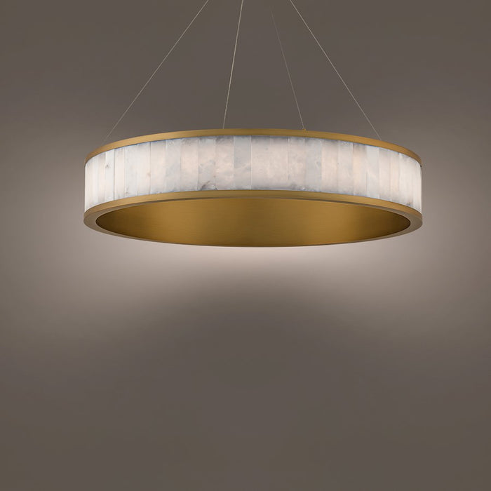 Modern Forms Coliseo 1Lt 28" LED RD Pendant/3000K, Brass/Alabaster