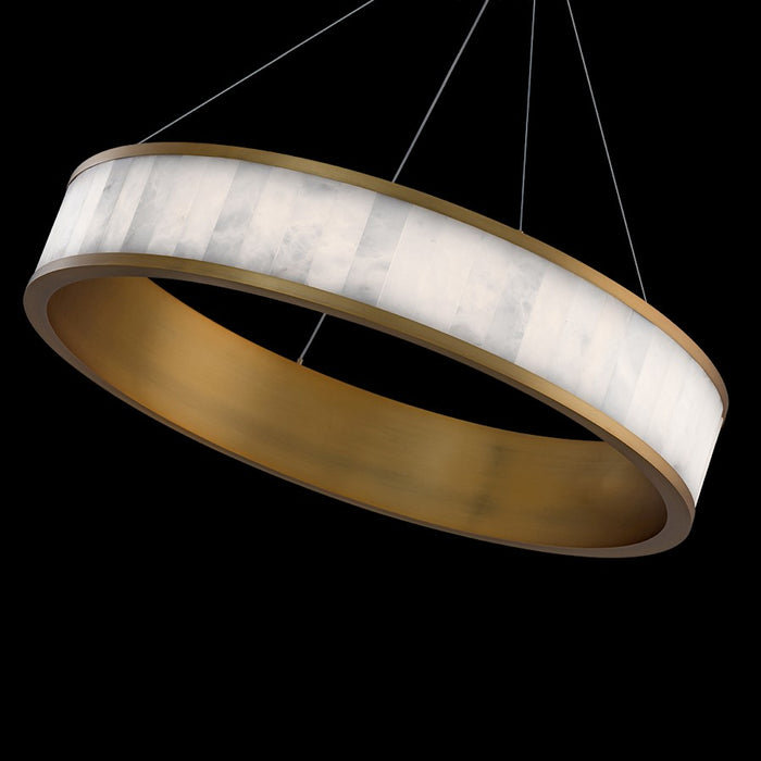 Modern Forms Coliseo 1Lt 28" LED RD Pendant/3000K, Brass/Alabaster