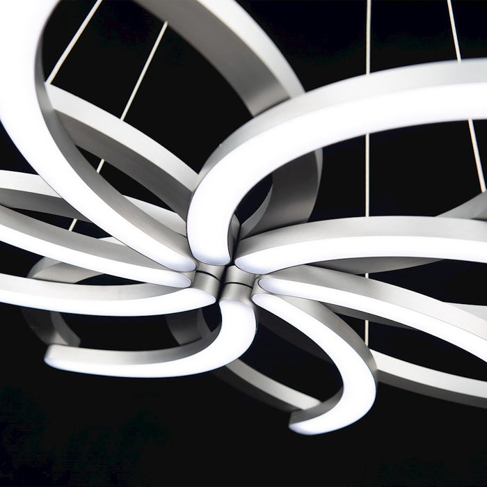 Modern Forms Bloom 1Lt 32" Articulating Chandelier/3000K, Aluminum