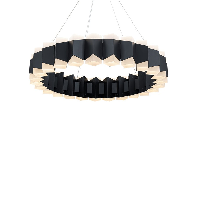 Modern Forms Dolman 48Lt 5" LED Pendant, Black/Frosted