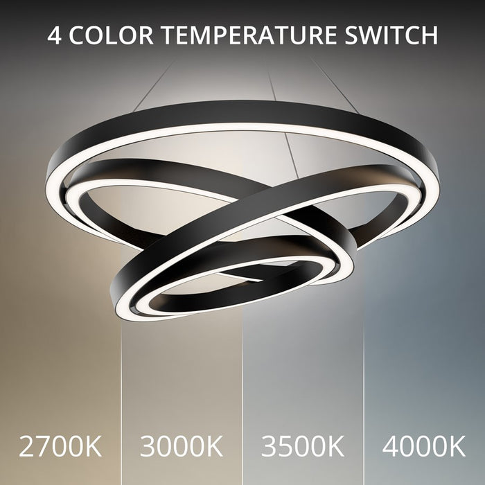 Modern Forms Storm Chaser 35" LED Pendant, 3000K, Black/White