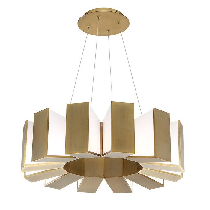 Modern Forms Chronos 12 light 34" LED Chandelier/3000K, Aged Brass - PD-75934-AB