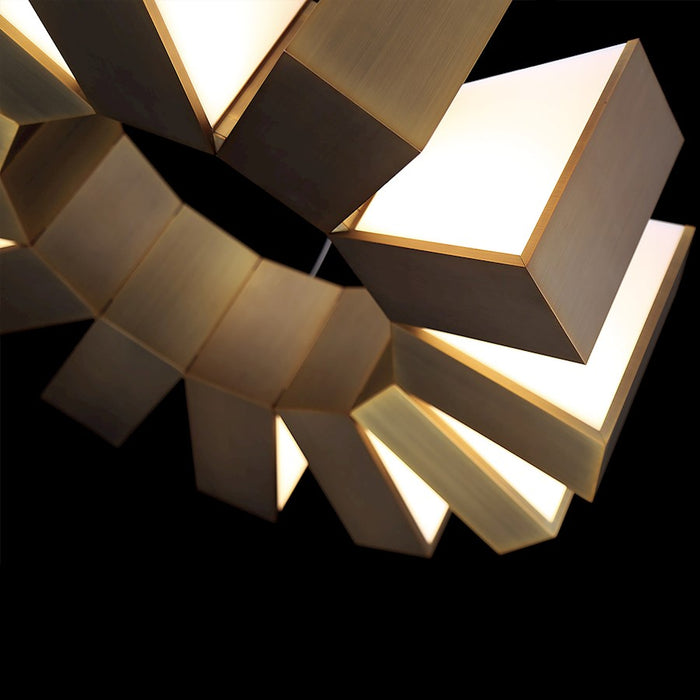 Modern Forms Chronos 12 light 34" LED Chandelier/3000K, Aged Brass