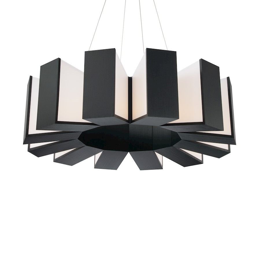 Modern Forms Chronos 12 light 34" LED Chandelier/3000K, Black - PD-75934-BK