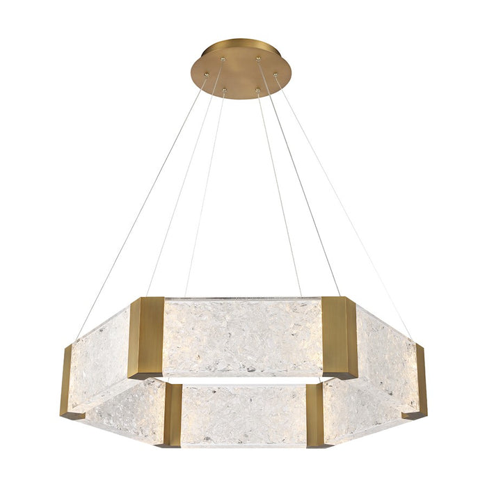 Modern Forms Forever 1Lt 34" Round LED Chandelier/3000K, Brass - PD-76034-AB