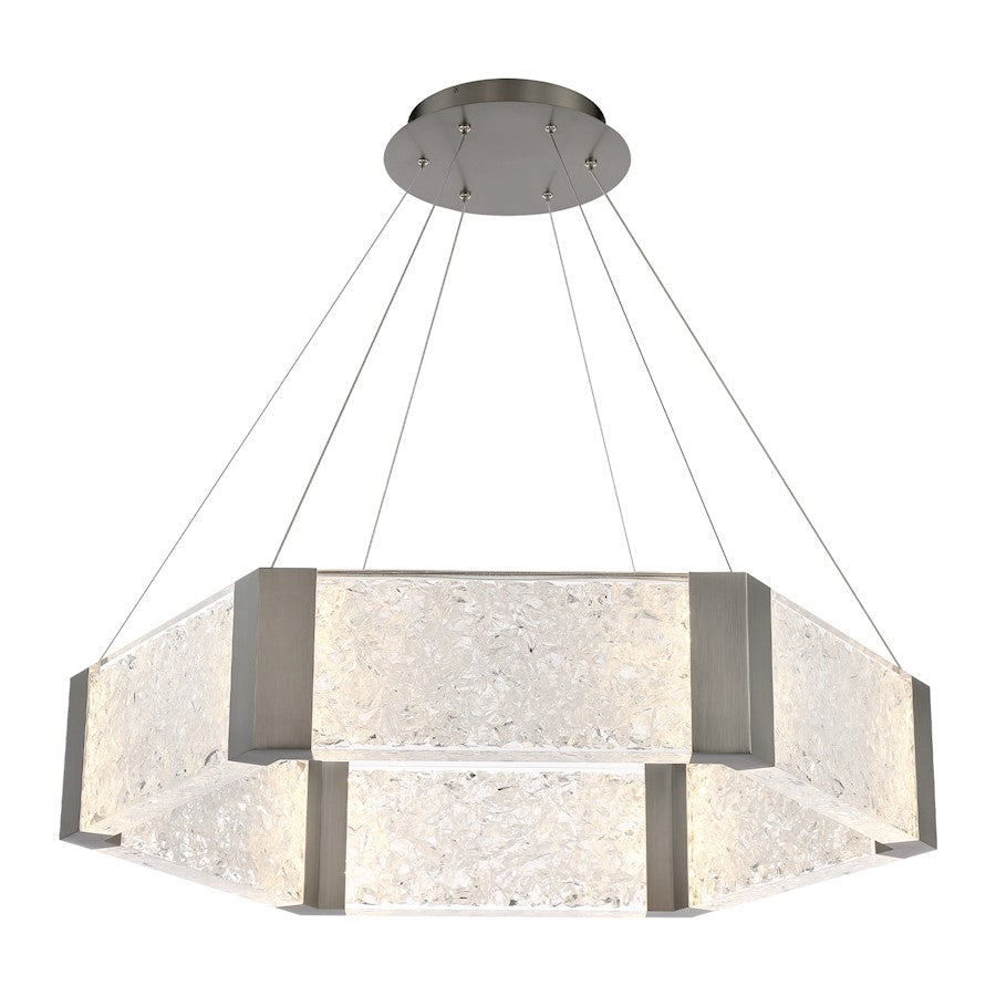 Modern Forms Forever 1Lt 34" Round LED Chandelier/3000K, Nickel - PD-76034-AN