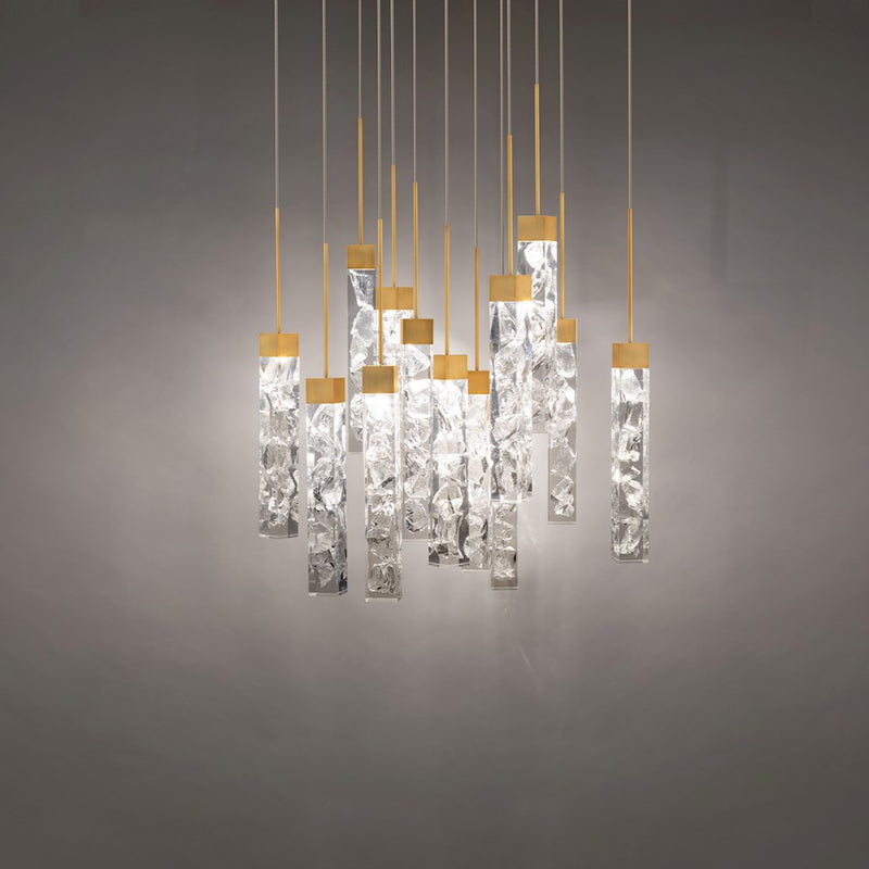 Modern Forms Minx 13Lt 20" LED Square Pendant/3000K, Brass