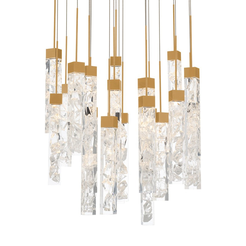 Modern Forms Minx 21Lt 26" LED Round Pendant/3000K, Brass - PD-78021R-AB