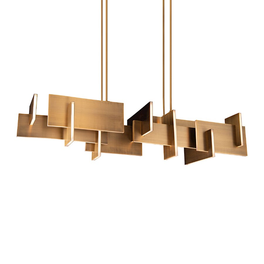 Modern Forms Amari 1Lt 58" LED Linear Chandelier/3000K, Brass - PD-79058-AB