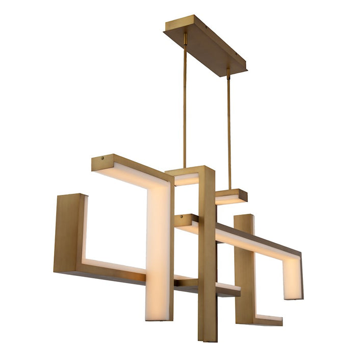 Modern Forms Jackal 1Lt 56" LED Linear Chandelier/3000K, Brass - PD-80056-AB