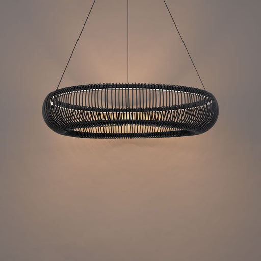 Modern Forms Lute 1Lt 28" LED Pendant, 2700K, Black/Frosted