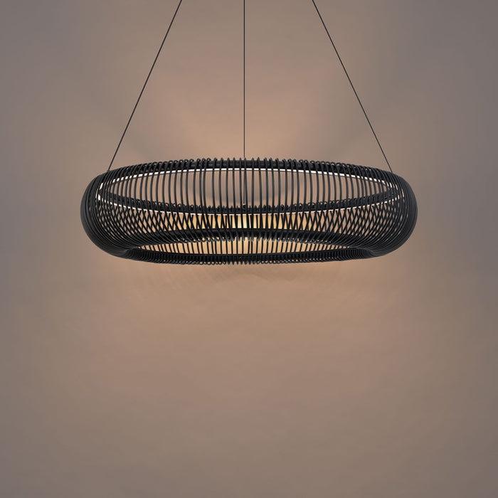 Modern Forms Lute 1Lt 28" LED Pendant, 3000K, Black/Frosted