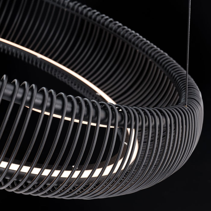 Modern Forms Lute 1Lt 28" LED Pendant, 3000K, Black/Frosted