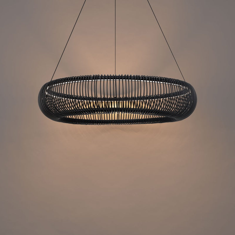 Modern Forms Lute 1Lt 28" LED Pendant, Black/Frosted
