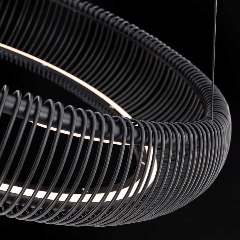 Modern Forms Lute 1Lt 28" LED Pendant, Black/Frosted