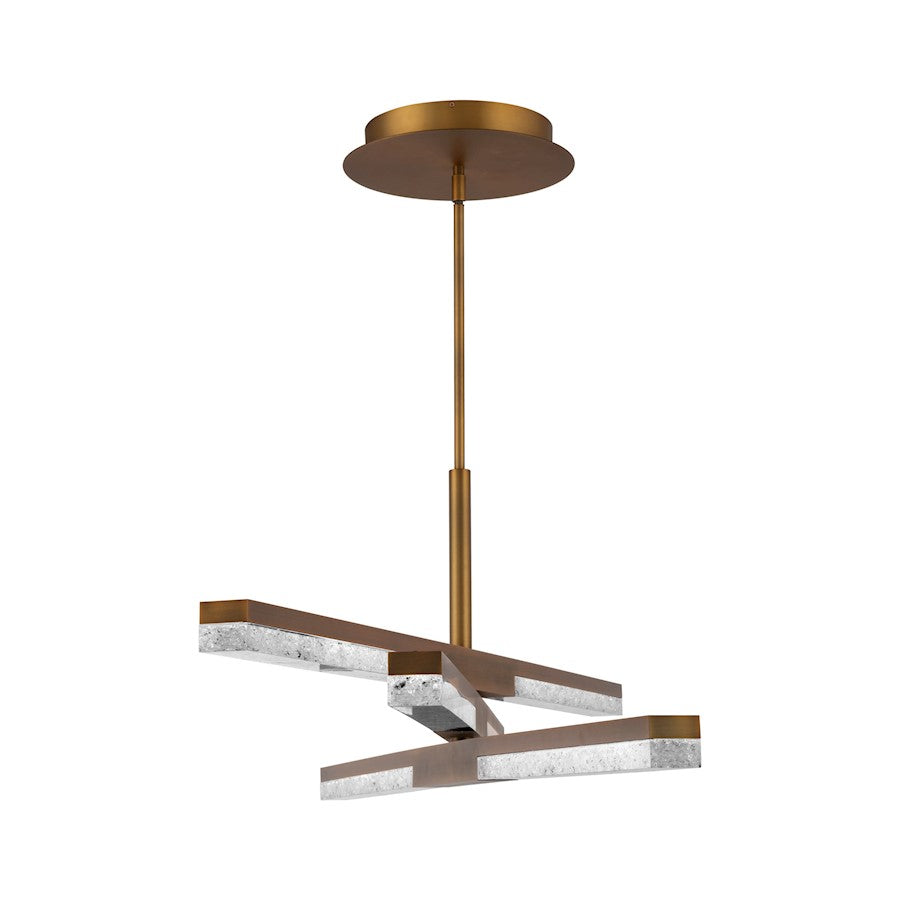 Modern Forms Minx 48" LED 3 light Chandelier/3000K, Aged Brass - PD-81006-AB