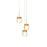 Modern Forms Double Bubble 3Lt 11.8" LED RD Pendant/3000K, Brass - PD-82003R-AB