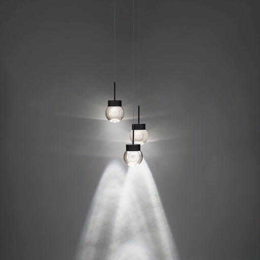 Modern Forms Double Bubble 3Lt 11.8" LED RD Pendant/3000K, Black