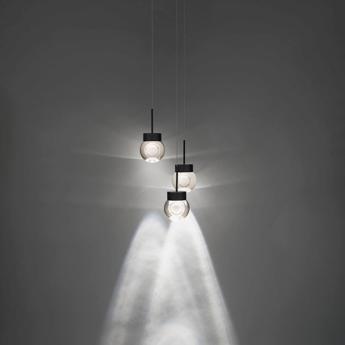 Modern Forms Double Bubble 3Lt 11.8" LED RD Pendant/3000K, Black