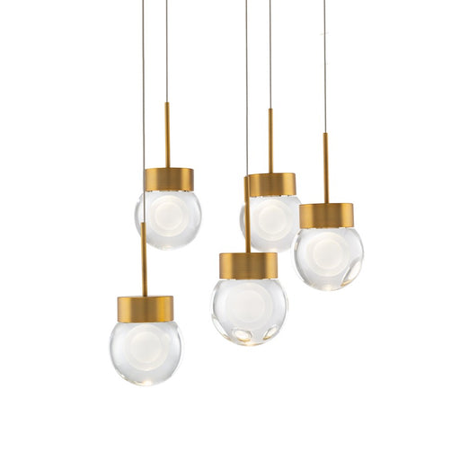 Modern Forms Double Bubble 5Lt 17" LED Round Pendant/3000K, Brass - PD-82005R-AB