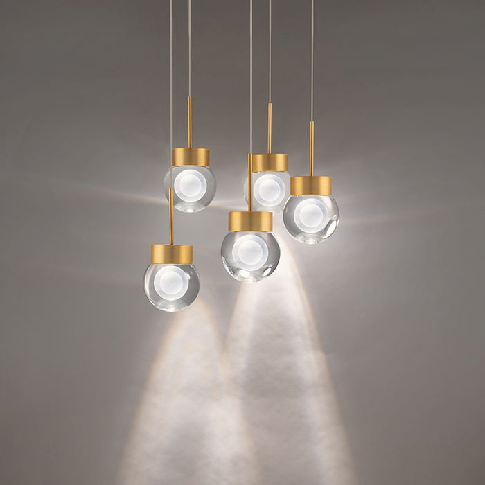 Modern Forms Double Bubble 5Lt 17" LED Round Pendant/3000K, Brass