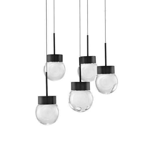 Modern Forms Double Bubble 5Lt 17" LED Round Pendant/3000K, Black - PD-82005R-BK