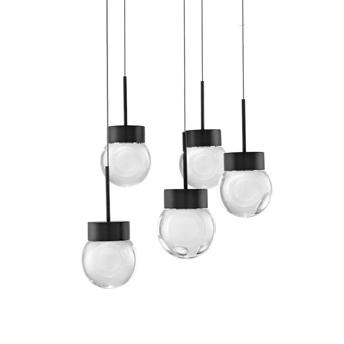 Modern Forms Double Bubble 5Lt 17" LED Round Pendant/3000K, Black - PD-82005R-BK