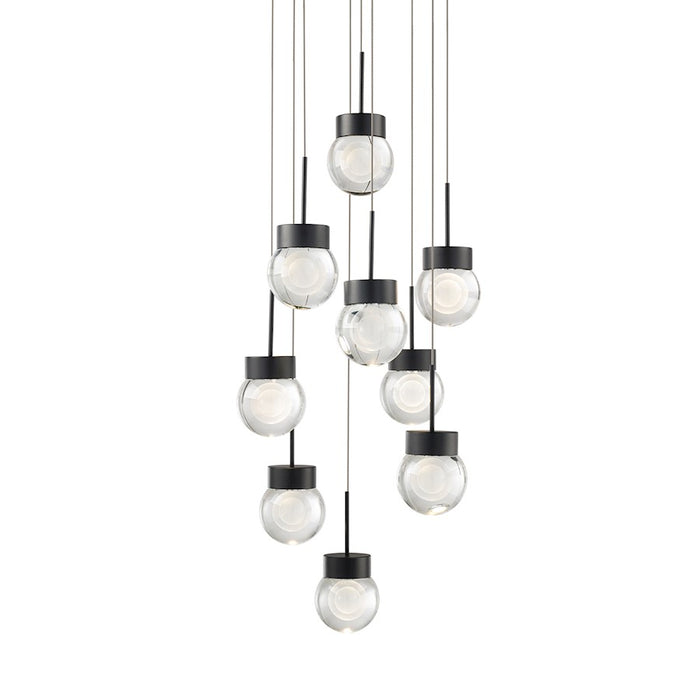 Modern Forms Double Bubble 9Lt 17" LED Round Pendant/3000K, Black - PD-82009R-BK