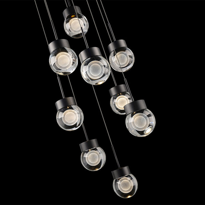 Modern Forms Double Bubble 9Lt 17" LED Round Pendant/3000K, Black