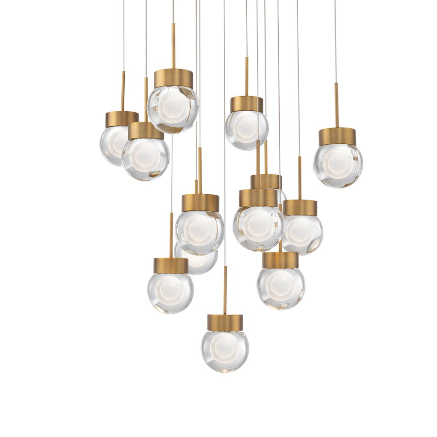 Modern Forms Double Bubble 13Lt 20.8" LED SQ Pendant/3000K, Brass - PD-82013S-AB