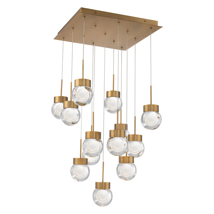 Modern Forms Double Bubble 13Lt 20.8" LED SQ Pendant/3000K, Brass