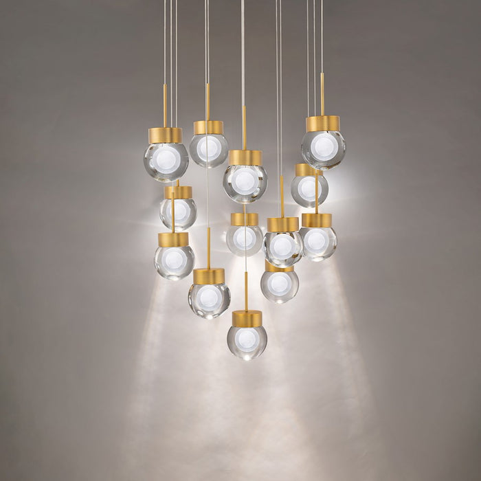 Modern Forms Double Bubble 13Lt 20.8" LED SQ Pendant/3000K, Brass