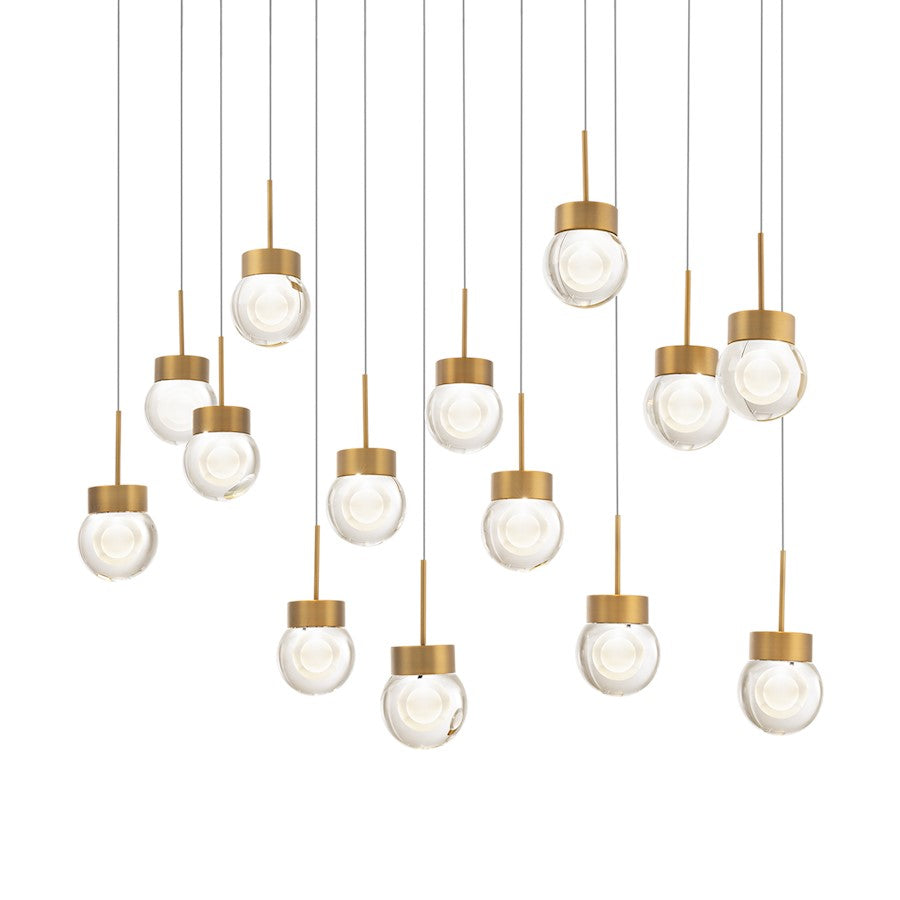 Modern Forms Dbl Bubble 14Lt 41.8" LED Linear Pendant/3000K, BS - PD-82014L-AB