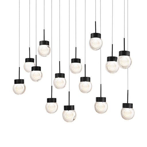 Modern Forms Dbl Bubble 14Lt 41.8" LED Linear Pendant/3000K, BK - PD-82014L-BK