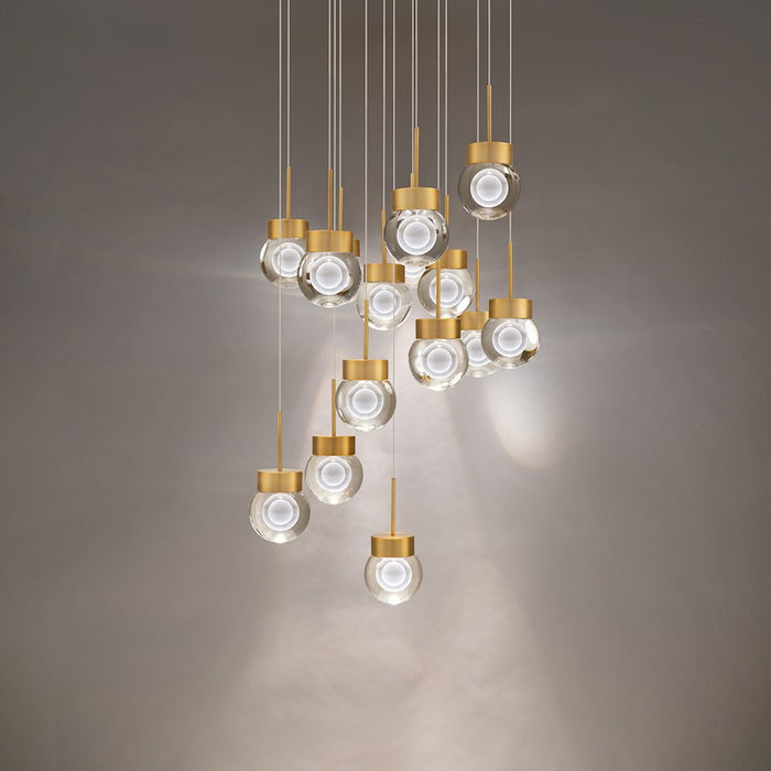 Modern Forms Double Bubble 15Lt 23" LED RD Pendant/3000K, Brass