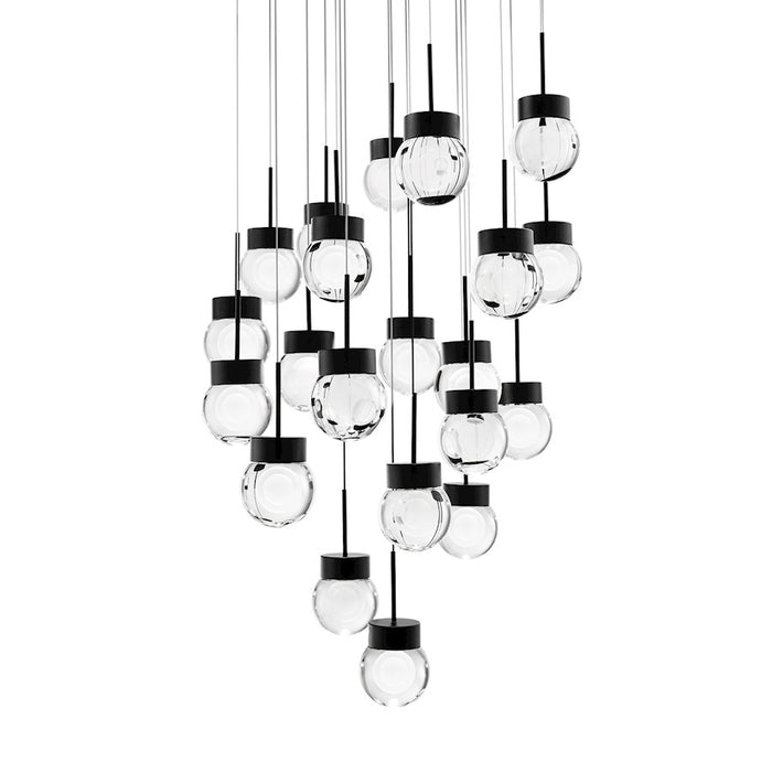 Modern Forms Double Bubble 21Lt 26" LED RD Pendant/3000K, Black - PD-82021R-BK