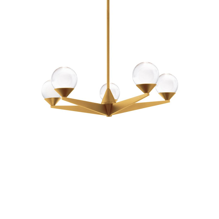 Modern Forms Double Bubble 23" LED 5Lt Chandelier/3000K, Brass - PD-82024-AB