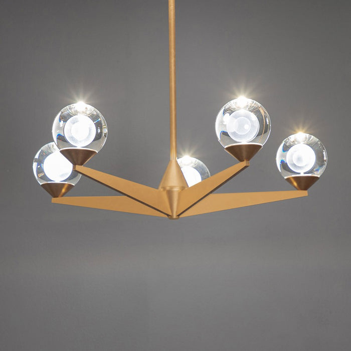 Modern Forms Double Bubble 23" LED 5Lt Chandelier/3000K, Brass