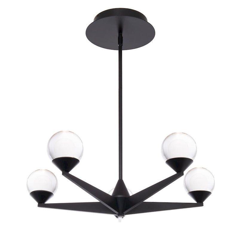 Modern Forms Double Bubble 23" LED 5 Light Chandelier/3000K, Black