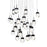 Modern Forms Double Bubble 25Lt 28.8" LED SQ Pendant/3000K, Black - PD-82025S-BK