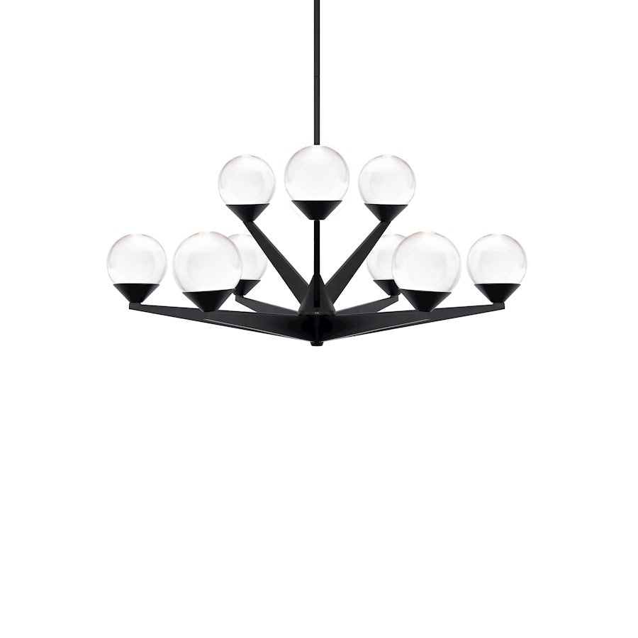 Modern Forms Double Bubble 27" LED 9 Light Chandelier/3000K, Black - PD-82027-BK