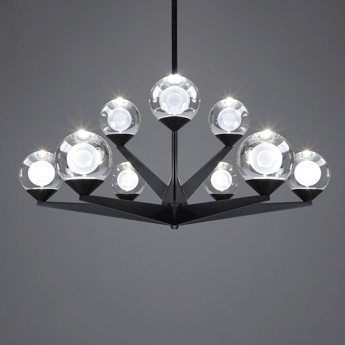 Modern Forms Double Bubble 27" LED 9 Light Chandelier/3000K, Black