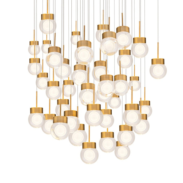 Modern Forms Double Bubble 41Lt 37" LED SQ Pendant/3000K, Brass - PD-82041S-AB