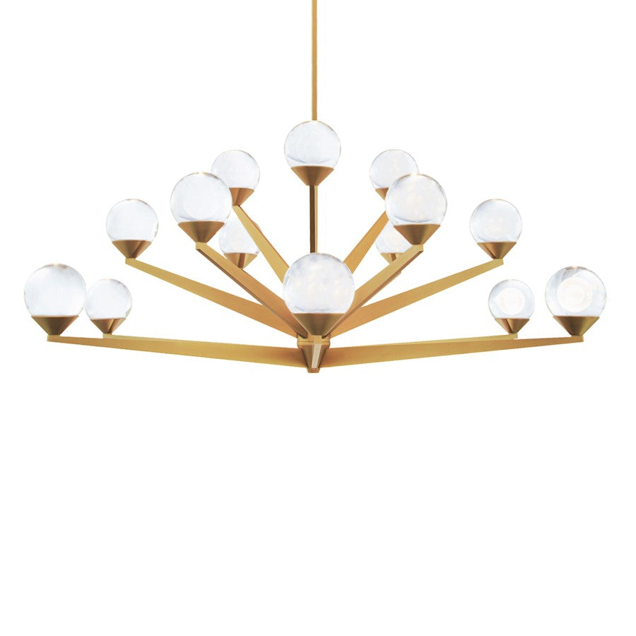 Modern Forms Double Bubble 37" LED 15Lt Chandelier/3000K, Brass - PD-82042-AB