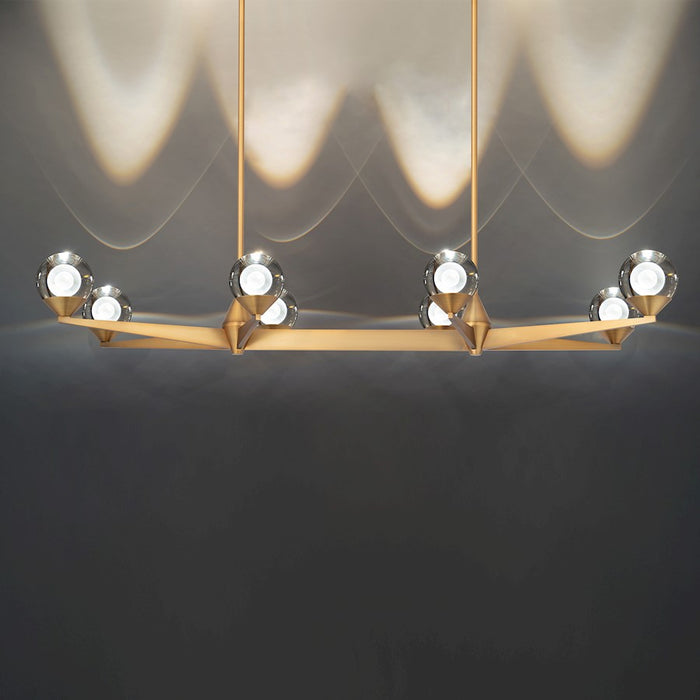 Modern Forms Double Bubble 44" LED 8Lt Linear Chandelier/3000K, BS