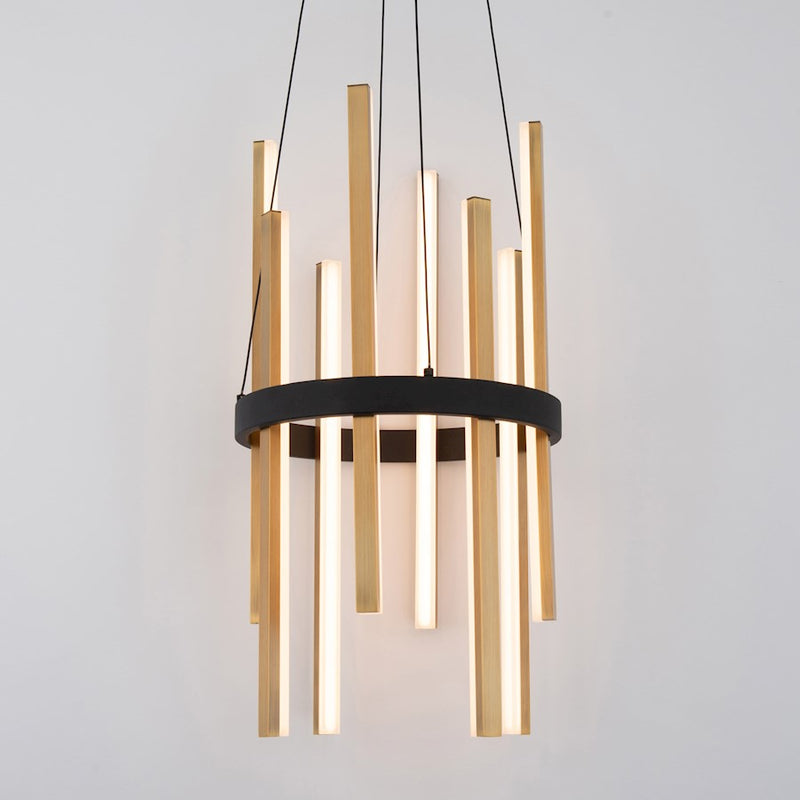 Modern Forms Harmonix 1Lt 14" Pendant/3000K, Black Brass